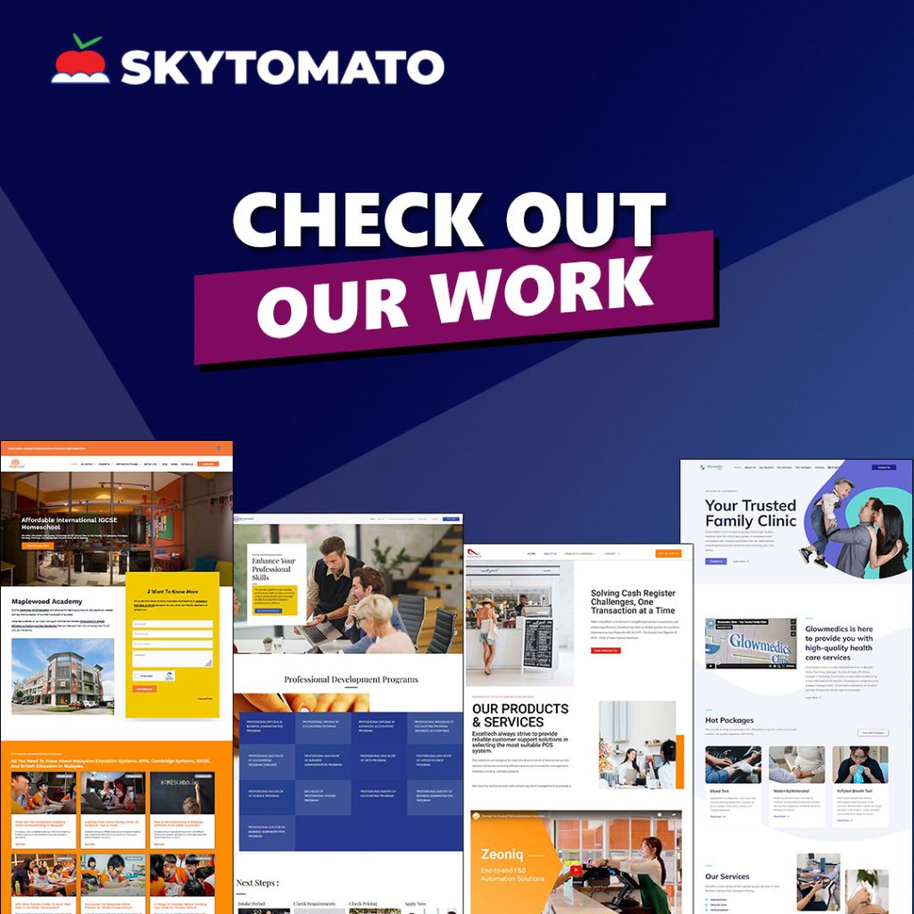 The graphic showcases a variety of our clients' website design